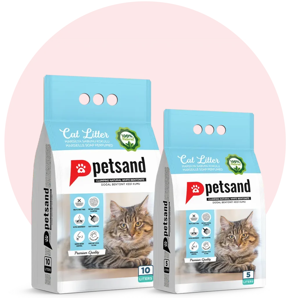 Sac de litière agglomérante parfumée pour chat Petsand Savon de Marseille 10 litres, bentonite naturelle blanche, parfum savon de Marseille, faible en poussière, contrôle des odeurs longue durée